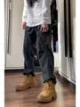 High Waist Plain Harem Cargo Pants