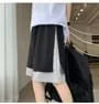 Mock Two-Piece Drawstring Waist Paneled Shorts