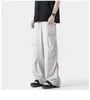Drawstring Waist Plain Straight Leg Sweatpants