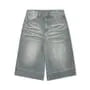Low Rise Washed Denim Shorts