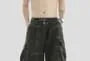 Mid Rise Camouflage Capri Wide Leg Cargo Pants