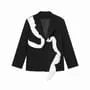 Mock Neck Two Tone Button-Up Blazer