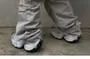 Elastic Waist Plain Distressed Loose-Fit Cargo Pants