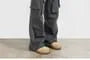 Mid Rise Plain Wide Leg Cargo Pants