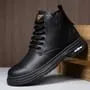 Faux Leather Lace-Up Ankle Boots
