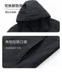 Stand Collar Plain Hooded Zip-Up Windbreaker