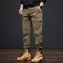 Mid Rise Plain Straight Leg Cargo Pants