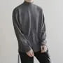 Long Sleeve Mock Neck Plain T-Shirt