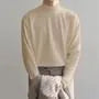 Long Sleeve Mock Neck Plain T-Shirt