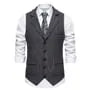 V-Neck Button-Up Chained Vest