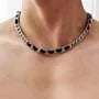 Faux Leather Chain Necklace