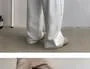 Drawstring Waist Plain Wide Leg Sweatpants