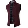 Stand Collar Plain Zip Sweater Vest