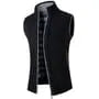 Stand Collar Plain Zip Sweater Vest