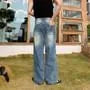 Mid Rise Washed Wide Leg Jeans