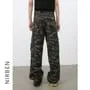 High waist Camo Print Wide Leg Cargo Jeans