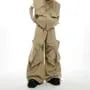 Drawstring Waist Plain Wide Leg Cargo Pants