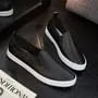 Couple Matching Perforated Faux Leather Slip-Ons (Various Designs)