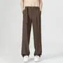 Mid Rise Plain Straight Leg Dress Pants