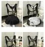 Drawstring Mesh Panel Nylon Belt Bag
