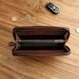Genuine Leather Woven Long Wallet