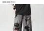 Low Rise Washed Distressed Wide Leg Jeans