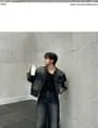 Stand-Collar Denim Jacket