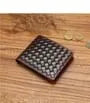 Woven Genuine Leather Short Wallet