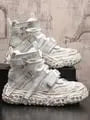 Platform Lace-Up Faux Leather High Top Sneakers