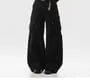 Mid Rise Plain Wide Leg Cargo Pants