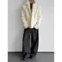 Faux Fur Trim Open Front Jacket