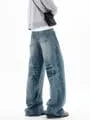 Low Rise Washed Wide Leg Jeans