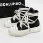 Contrast Stitching Lace-Up Platform Sneakers