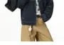 Collared Glitter Denim Zip Barn Jacket