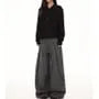 Low Rise Pinstriped Pleated Baggy Dress Pants
