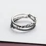 Layered Chain Alloy Open Ring