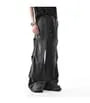 Drawstring Waist Ruched Flared Sweatpants