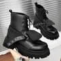 Platform Lace-Up Short Boots