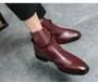 Wrap Around Buckled Faux Leather Chelsea Boots
