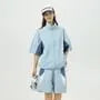 Couple Matching Short Sleeve Stand Collar Color Block Zip Windbreaker