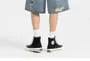 Mid Rise Washed Distressed Wide Leg Jorts