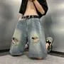 Mid Rise Washed Distressed Jorts