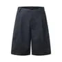 Pleated Denim Shorts