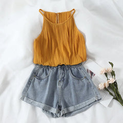 High Waist Denim Shorts
