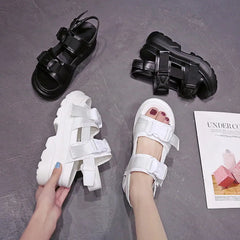 Buckled Slingback Platform Sandals