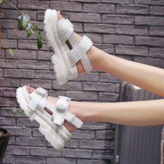 Buckled Slingback Platform Sandals