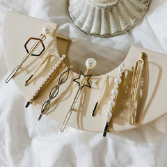 Metal / Faux Pearl Hair Clips (Various Designs)