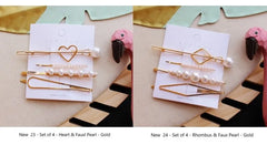 Metal / Faux Pearl Hair Clips (Various Designs)