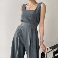 Sleeveless Top / Wide Leg Pants