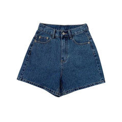 High Waist Wide Leg Denim Shorts